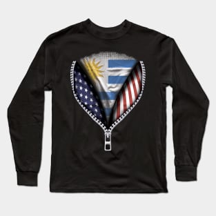 Uraguyan Flag  Uruguay Flag American Flag Zip Down - Gift for Uraguyan From Uruguay Long Sleeve T-Shirt